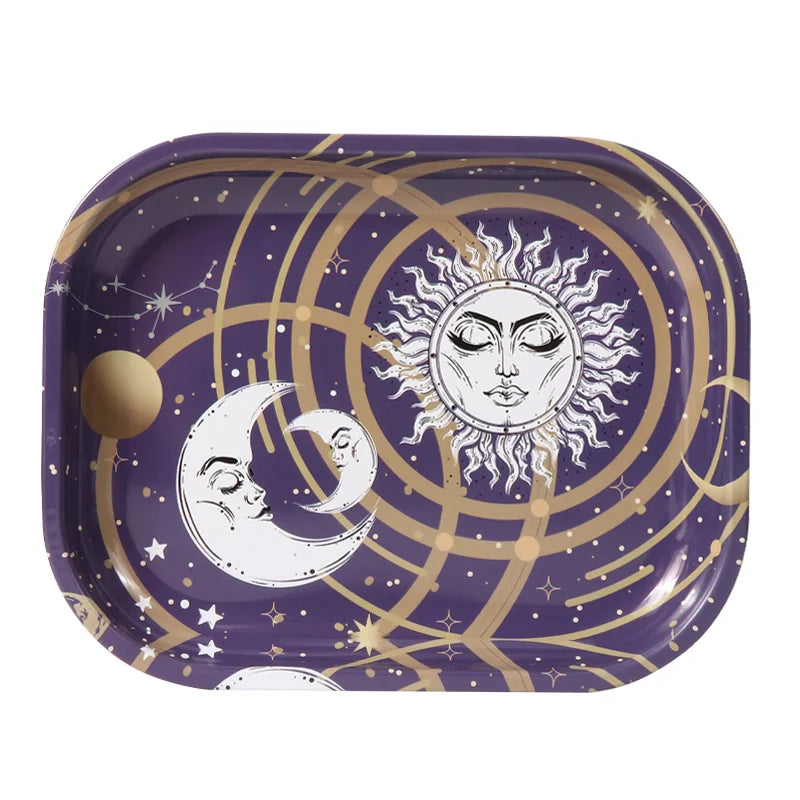 Metal Rolling Tray Moon & Sun